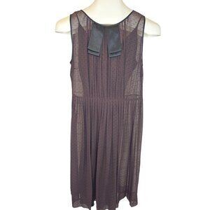 Malene Birger Sheer Silk Dress Ribbon Accent Collar Ladies Size 36 / 6US Sheer